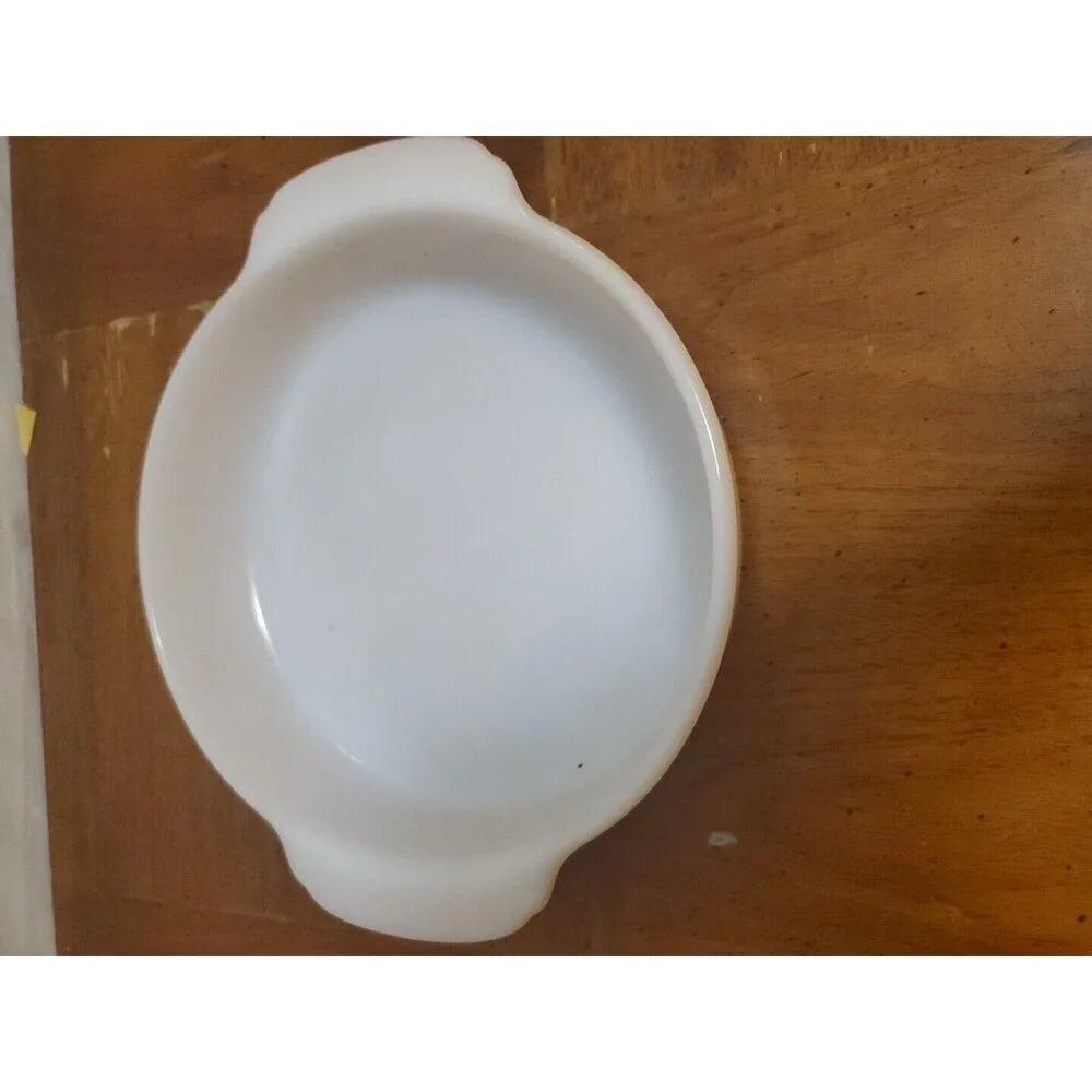 Fire King Peach Luster Bowl Pie Plate #15 2qt Reversed Stamp Vintage 1970s